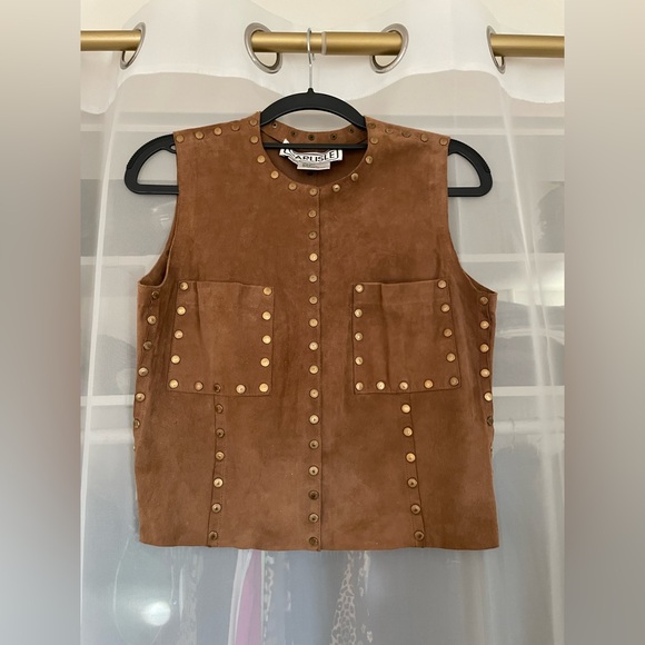 Vtg Studded Suede Vest - Picture 5 of 7